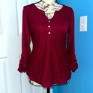 Self 🩷 Esteem Size medium lace front top - Maroon